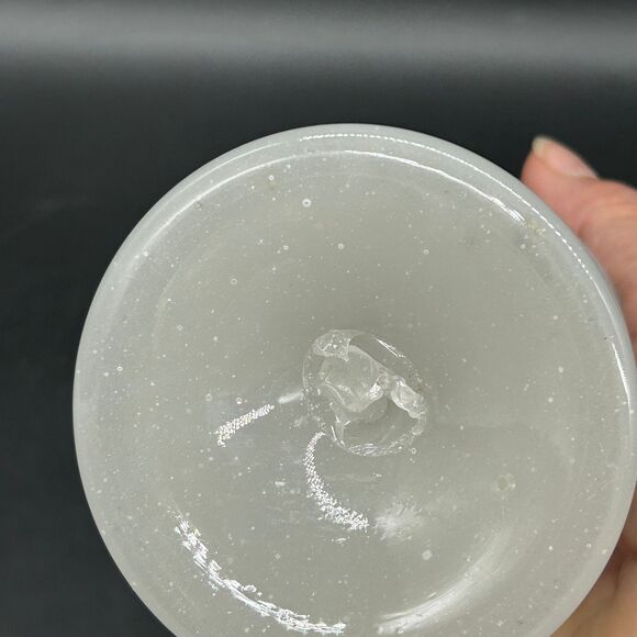 Vintage Bristol White Satin Glass Vase Hand Painted Floral  8" Hand Blown (F) - Picture 4 of 5